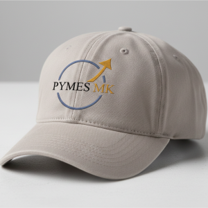 Gorra ajustable con color neutro con el logo de pymes mk